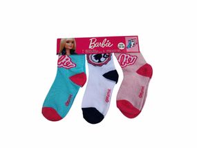 Набір дитячих шкарпеток для дівчинки (3 пари) Barbie 23-26 Різнобарвний (25061822)