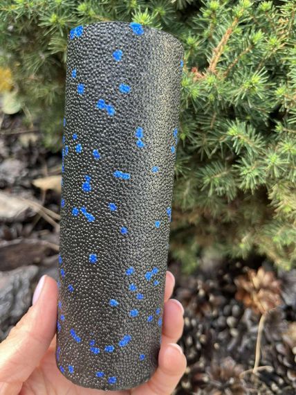 Масажний ролик (роллер) гладкий Паверплей PP-4346 Mini EPP Foam Roller Чорно/Синій (15x5,3см.) | Зображення 3