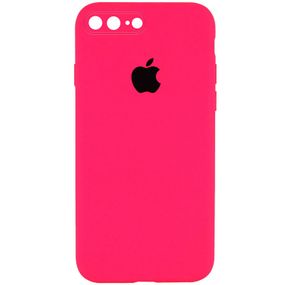 Чохол Silicone Case Square Full Camera Protective (AA) для Apple iPhone 7 plus / 8 plus (5.5") Рожевий / Barbie pink