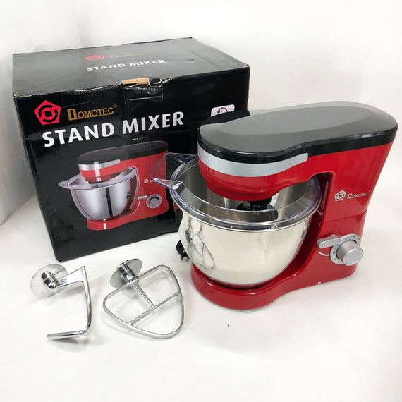 Миксер-тестомес планетарный Domotec MS-1368 на 6 скоростей 3 насадки чаша 4 BF-917 л 1500W | Зображення 6