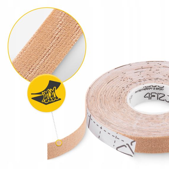 Стрічка кінезіологічна (кінезіо тейп) 4FIZJO 1 см x 5 м Biege (P-5905973400800) | Зображення 6