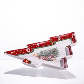 Сервірувальне новорічне блюдо для закусок Christmas 29×24×2 (см) порцеляна HP-SDHK-17