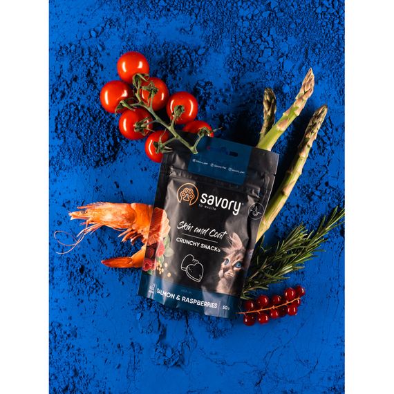 Хрусткі ласощі Savory для здоров’я шкіри та шерсті, лосось і малина | Зображення 9