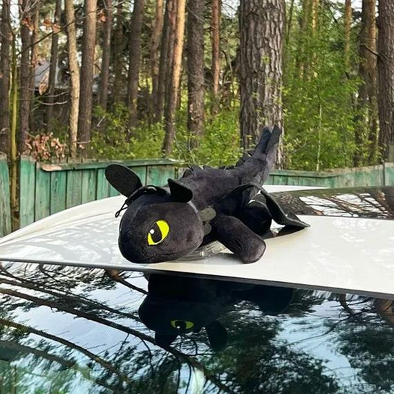 Мягкая игрушка на машину Дракон Беззубик с креплением на поверхность и для подвешивания / Плюшевая игрушка | Зображення 7