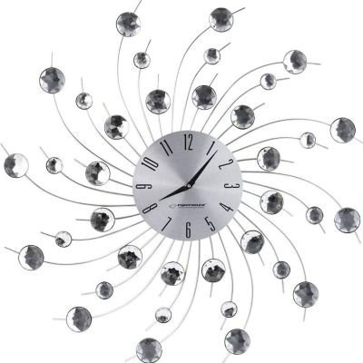 Настенные часы Esperanza Wall Clock Geneva 50 см с лучами из стали и кристаллами. (EHC004)