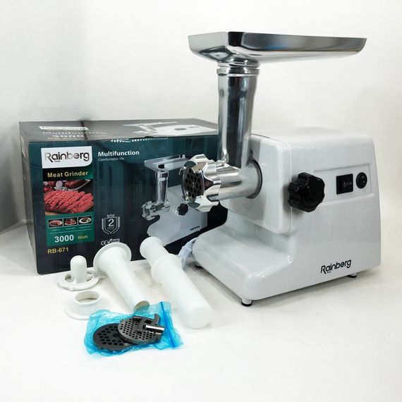Мясорубка крупная Rainberg RB-671 2200Вт, Мясорубка с металлическим корпусом для сосисок NY-84 | Зображення 9