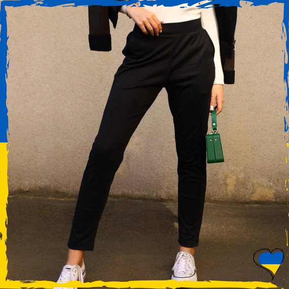 Штани жіночі трикотажні. Штани жіночі чорні. 32, 34, 36, 38, 40