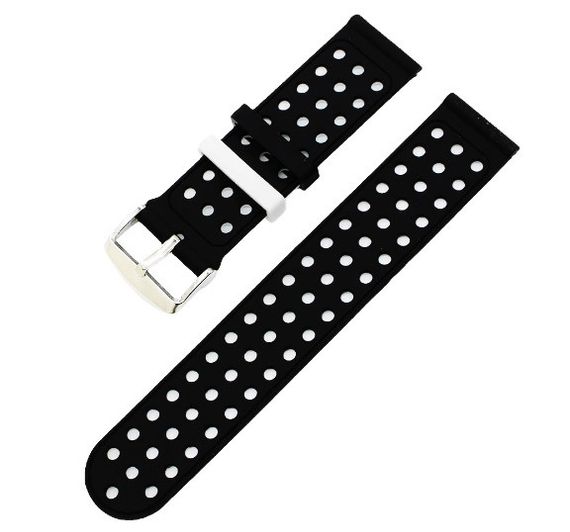 Двухсторонний ремешок с перфорацией для часов Garmin Vivoactive 4 - Black&White | Зображення 2