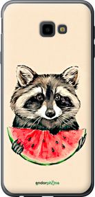 Чохол на Samsung Galaxy J4 Plus 2018 Єнотик з кавуном "4605u-1594-2448"