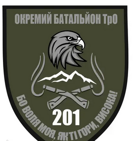 Шеврон 201 окремий батальйон територіальної оборони 201 ОБТРО (вишитий)