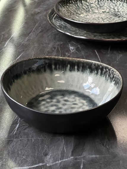 Тарелка прямоугольная Olens Грейсток 101-0255 29.5х10х1.5 см серая | Зображення 5