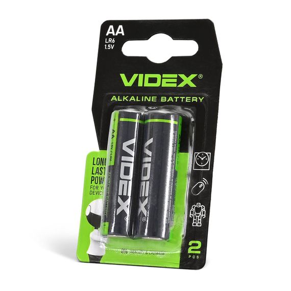 Батарейка лужна Videx LR6/AA 2шт SMALL BLISTER