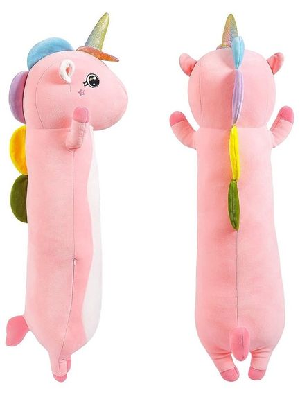 М'яка іграшка подушка Єдиноріг-батон плюшева 105 см Рожевий | Зображення 5