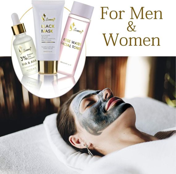 Засіб для видалення чорних цяток Sami Подарунковий набір, 1 скраб для сяйливої шкіри з 3% BHA, 1 рожева вода | Зображення 4