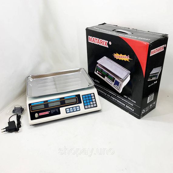 Весы торговые электронные 50кг MATARIX MX-410A 50 кг, Весы с платформой для торговли ручные 50 кг CR-93 | Зображення 8