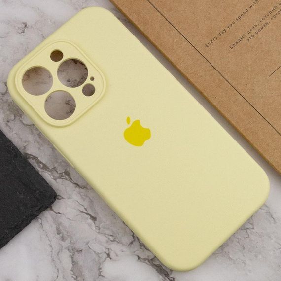 Чехол Silicone Case Full Camera Protective (AA) для Apple iPhone 14 Pro (6.1") Желтый / Mellow Yellow | Зображення 4