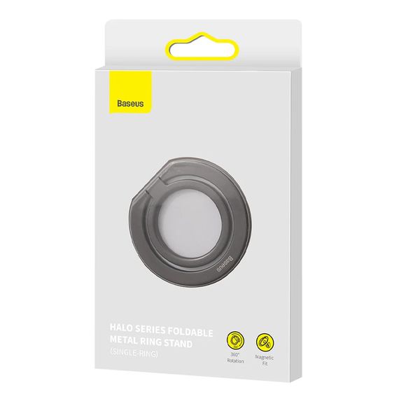 Тримач для телефону Baseus Halo Series Foldable Metal Ring (Single ring) (SUCH00001) Grey | Зображення 5