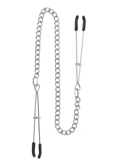 Затискачі на соски з ланцюжком Taboom Tweezers With Chain, сріблясті Sex Aura | Зображення 3