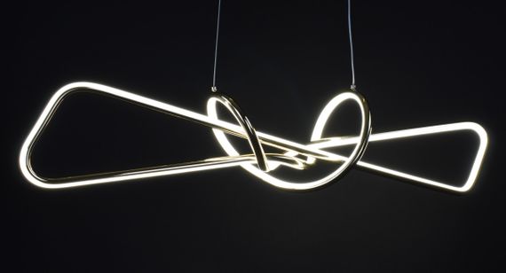 Люстра світлодіодна підвісна LED світильник для квартири на стелю лед 27480 Золото 25-150х15х85 см. | Зображення 4