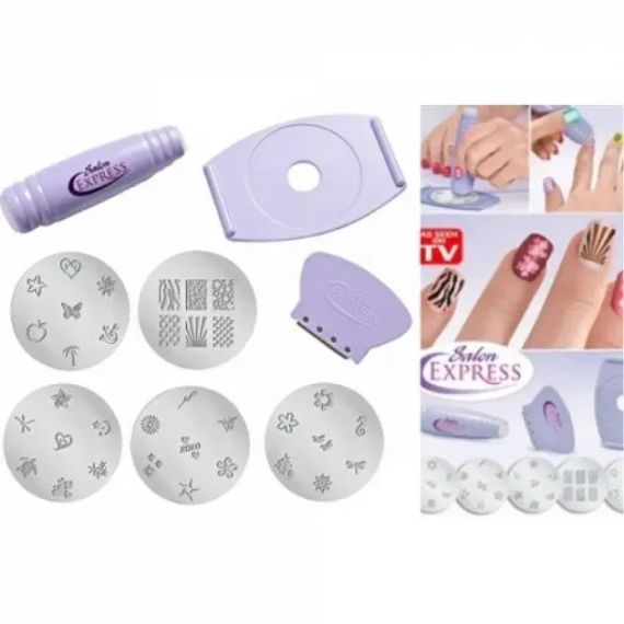 Маникюрный набор для узоров на ногтях Салон Экспресс, стемпинг для маникюра Salon Express | Зображення 1