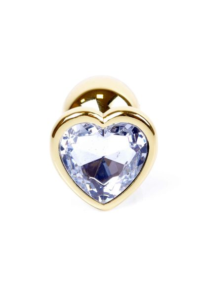 Анальна пробка - Jewellery Gold Heart Plug Clear | Зображення 3