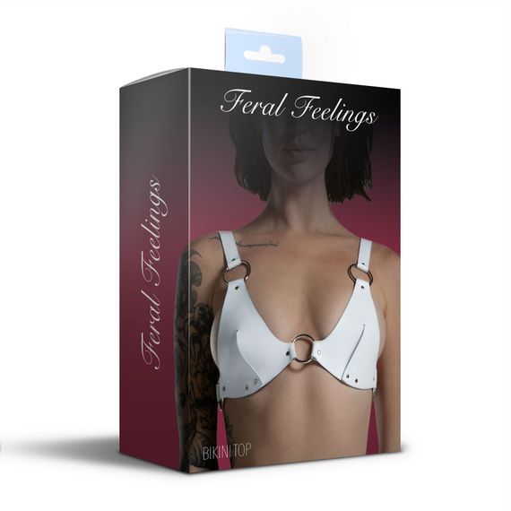 Ліф з натуральної шкіри Feral Feelings - Bikini Top White | Зображення 3