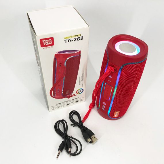 Портативна Bluetooth колонка з LED підсвічуванням TG288, гучна колонка для вечірки. Колір: червоний | Зображення 4