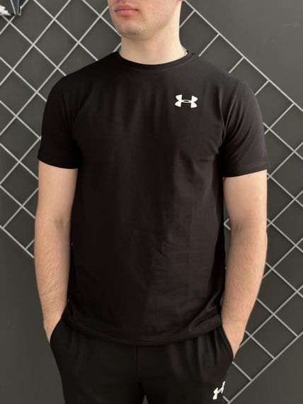 Комплект 3 в 1 Демісезонний спортивний костюм Under Armour худі хакі + чорні штани (двонитка) + Футболка чорна Under Armour | Зображення 2
