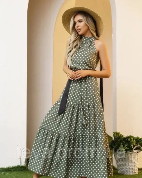 Плаття для жінок колір хакі розмір L FI_001482 | Зображення 1