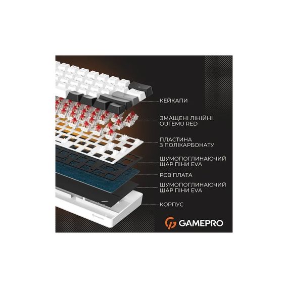 Клавіатура GamePro Genesis Infinity MK130BW Outemu Swithes USB White (MK130BW) | Зображення 5