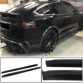 Накладки на пороги (2015-2021, Карбон) для Tesla Model X 2015- рр