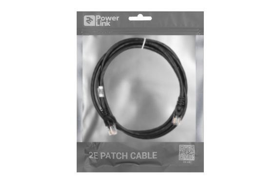 Патч-корд 2E Cat 6,UTP,RJ45, 26AWG ,7/0.16 Cu, 1.50 m, PVC,Black (2E-PC6COP-150BK) | Зображення 2