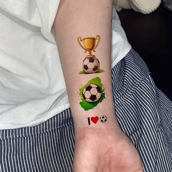 Набор детских временных тату "Футбол №1" football-tattoo-mini-set- 10 штук по 12*7 см | Зображення 1