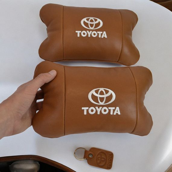 Набір шкіряних подушок 2шт на підголівник Toyota. Комфортні ортопедичні подушки,Тойота | Зображення 8