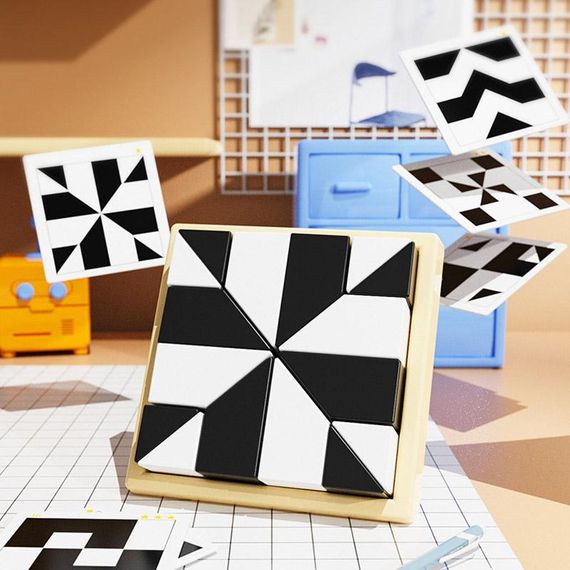 Настільна інтерактивна гра Ummi ME-149 Hidden Black and White Blocks Black / White | Зображення 3
