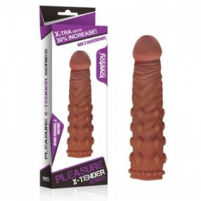 Насадка на член - Pleasure X-Tender Penis Sleeve Add 2" Brown