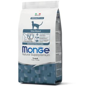 Сухий корм Monge для дорослих стерилізованих котів монопротеїновий з фореллю 10кг