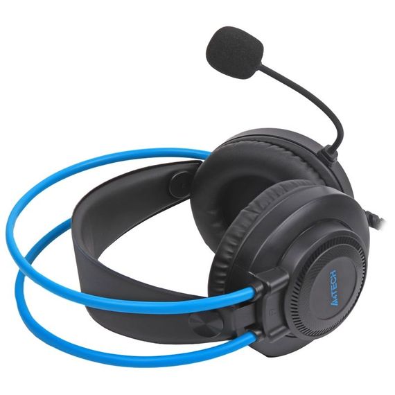Навушники A4-Tech FH200i (Blue) з мікрофоном,колір сірий + блакитний | Зображення 2