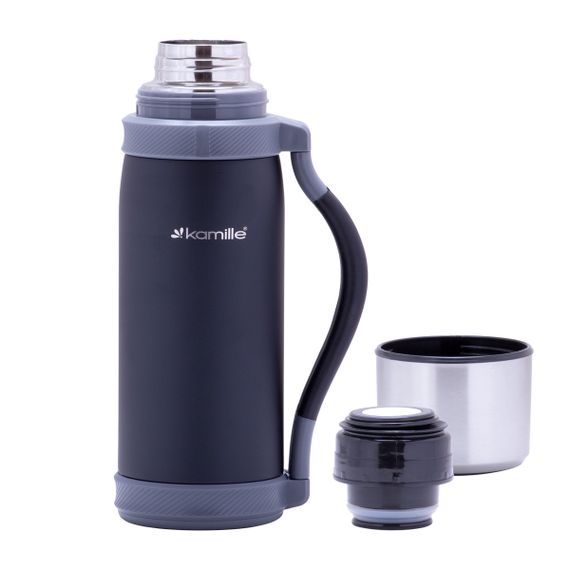 Термос черный 1200ml из нержавеющей стали | Зображення 3