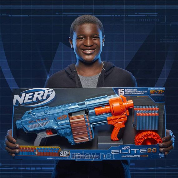 Бластер Nerf Elite 2.0 Shockwave RD-15. Нерф Еліт Шоквейв. Помповий бластер із барабаном на 15 стріл | Зображення 5
