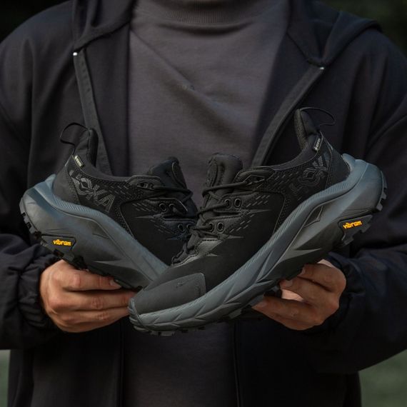 Кросівки демісезонні шкіряні  Hoka  GTX колір чорний/сірий | Зображення 5