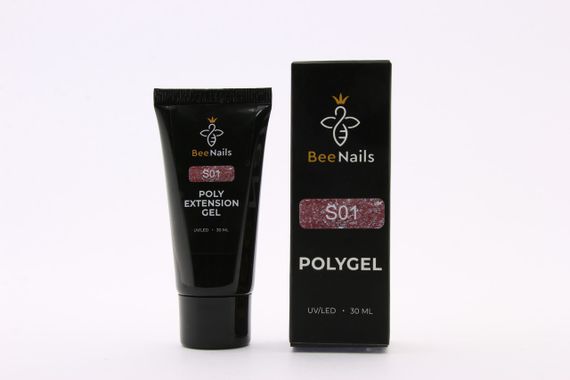 Полігель с шимером Bee Nails №S01 в тюбику 30мл | Зображення 1
