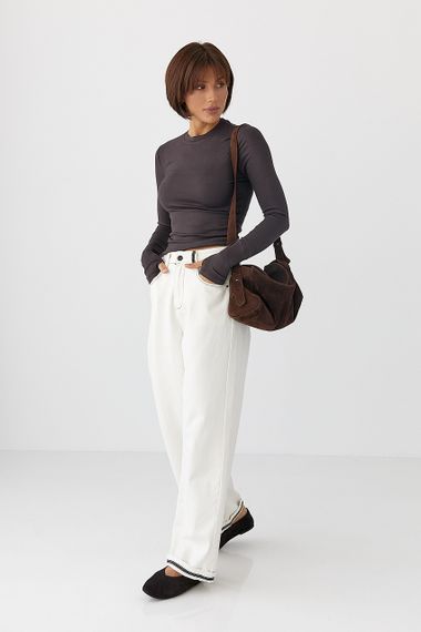 Однотонний еластичний лонг - темно-коричневий цвет, S (є розміри) | Зображення 2