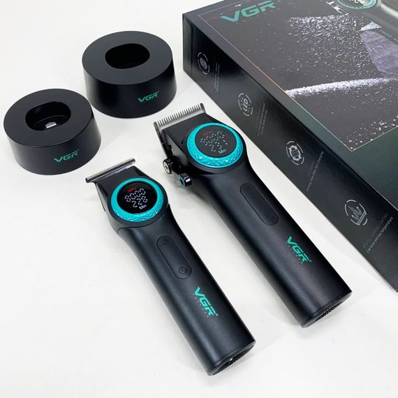 Набір VGR 2 в 1 V-001 V-977 BLACK, акумуляторна машинка для стрижки та триммер. Колір: чорний | Зображення 9