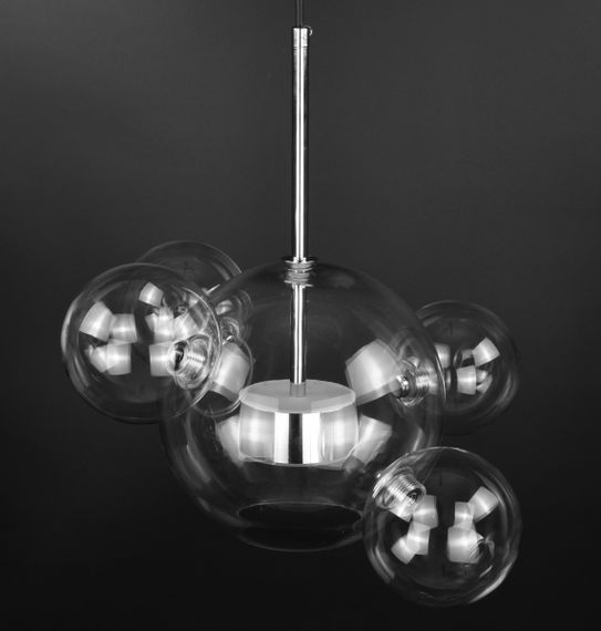 Люстра світлодіодна підвісна LED світильник для квартири на стелю лед 27091 Хром 40-130х35х35 см.