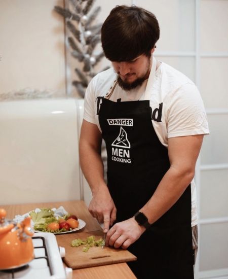 Фартук Danger men cooking (Черный) | Зображення 1