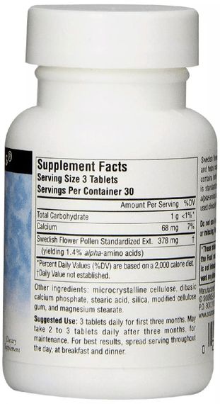 Комплекс для здоров'я передміхурової залози Source Naturals Swedish Flower Pollen 90 Tabs | Зображення 1