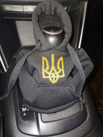 Чохол кофта Худі аксесуар на КПП  Car Hoodie тризуб чорний подарунок автомобілісту 10070