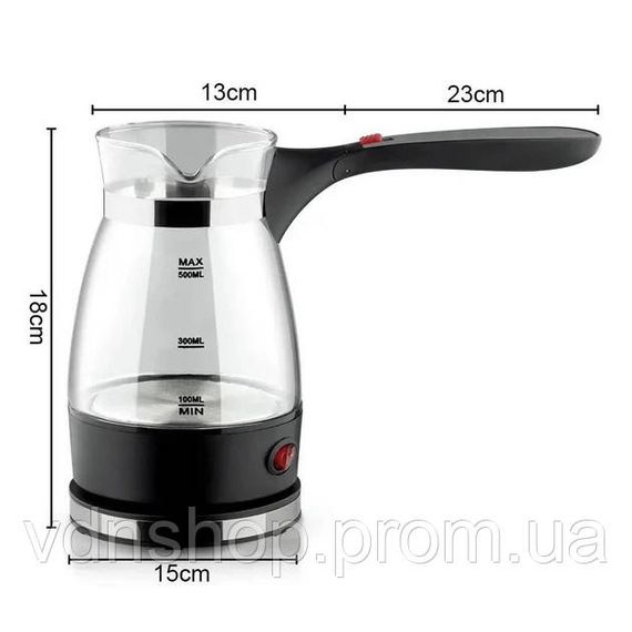 Кофеварка электрическая турка 0,5л 600Вт нержавеющая сталь Domotec R-128 KI-82 | Зображення 2