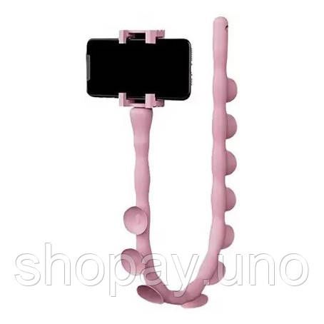 Гнучкий тримач для телефону з універсальними присосками Cute Worm Lazy Holder. Колір: рожевий ZG-82 | Зображення 4
